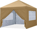 10X10Ft Pop up Canopy Tent Enclosed Instant Folding Canopy Shelter with Church Window Outdoor Pavilion Tent (Royal Blue) J54561
