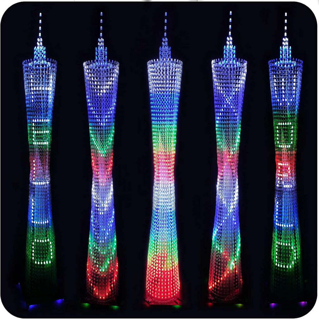 LED Tower Model DIY Electronic Kit, 12 LED Circles, Height 38cm M573489
