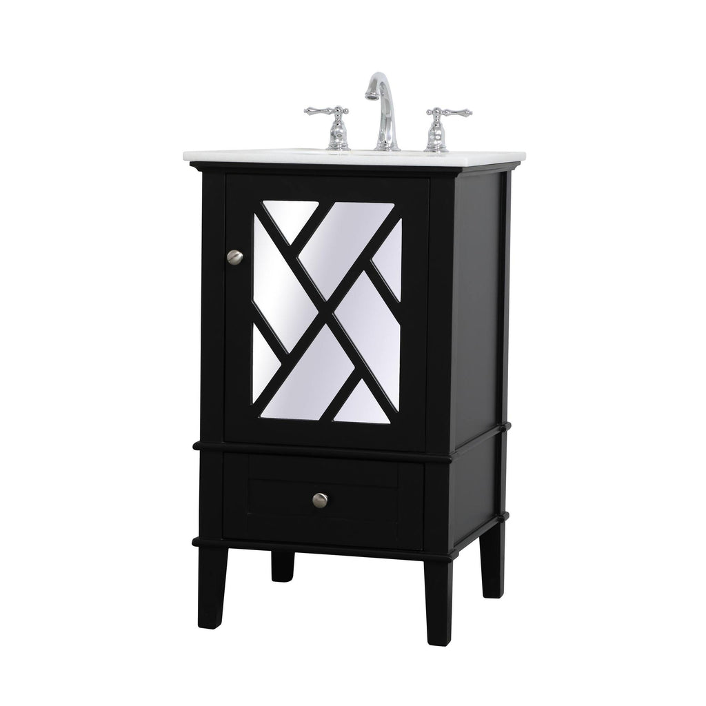 White Marble Top Vanity Cabinet Set 24 inch D749
