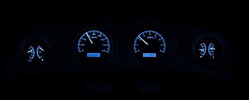 Analog Dash Gauge System Black Alloy Blue Backlighting E386