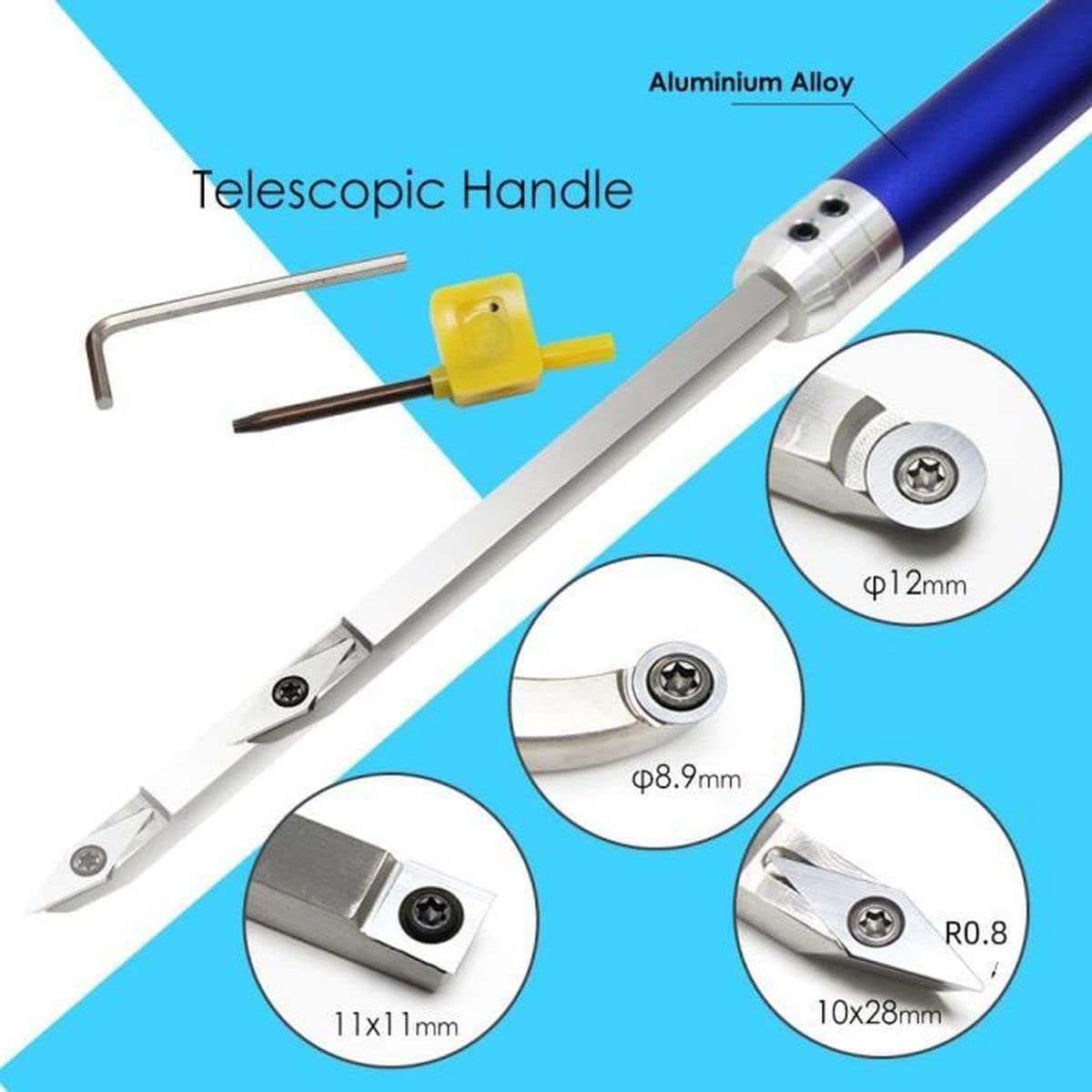 Carbide Lathe Tools with 4 Extra Replacement Inserts A264277