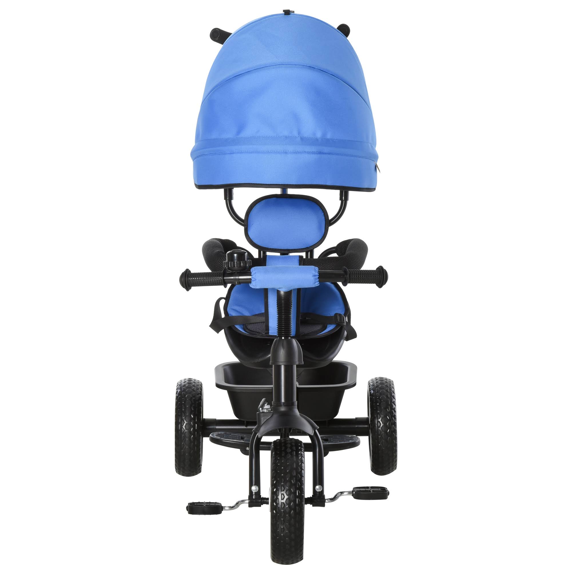 2 in 1 Baby Tricycle Stroller with Adjustable Canopy Detachable Guardrail Safety Belt V70300