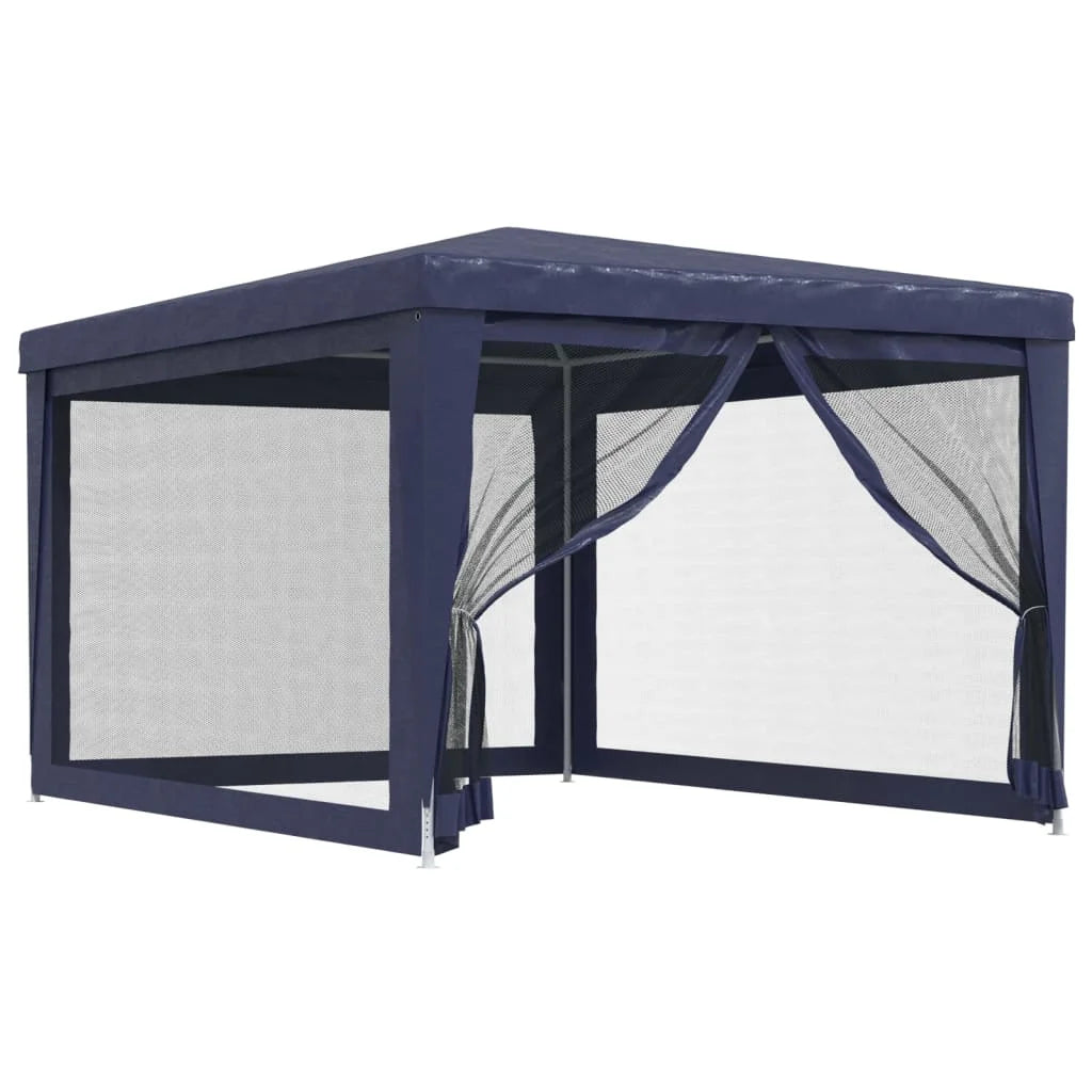 Party Tent with 4 Mesh Sidewalls Blue 9.8'x13.1' HDPE S895781