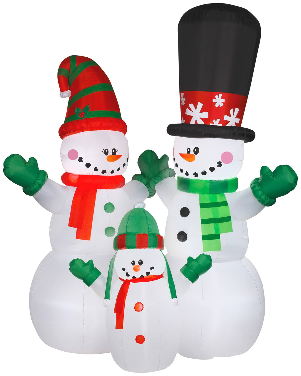 Airblown Snowman and Family Scene Christmas Inflatable J6387