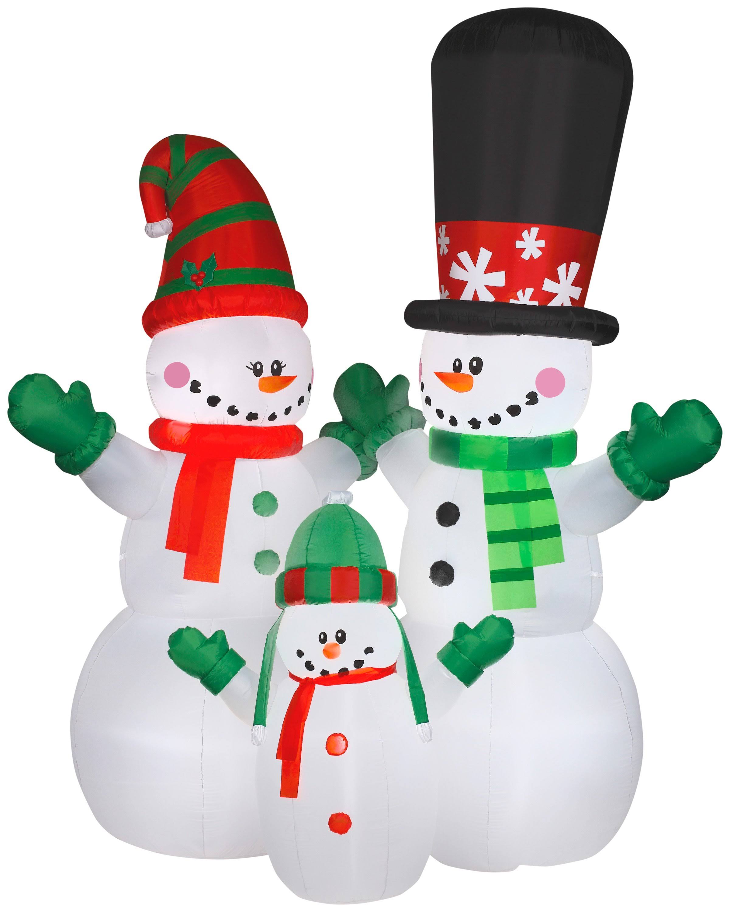 Airblown Snowman and Family Scene Christmas Inflatable J6387