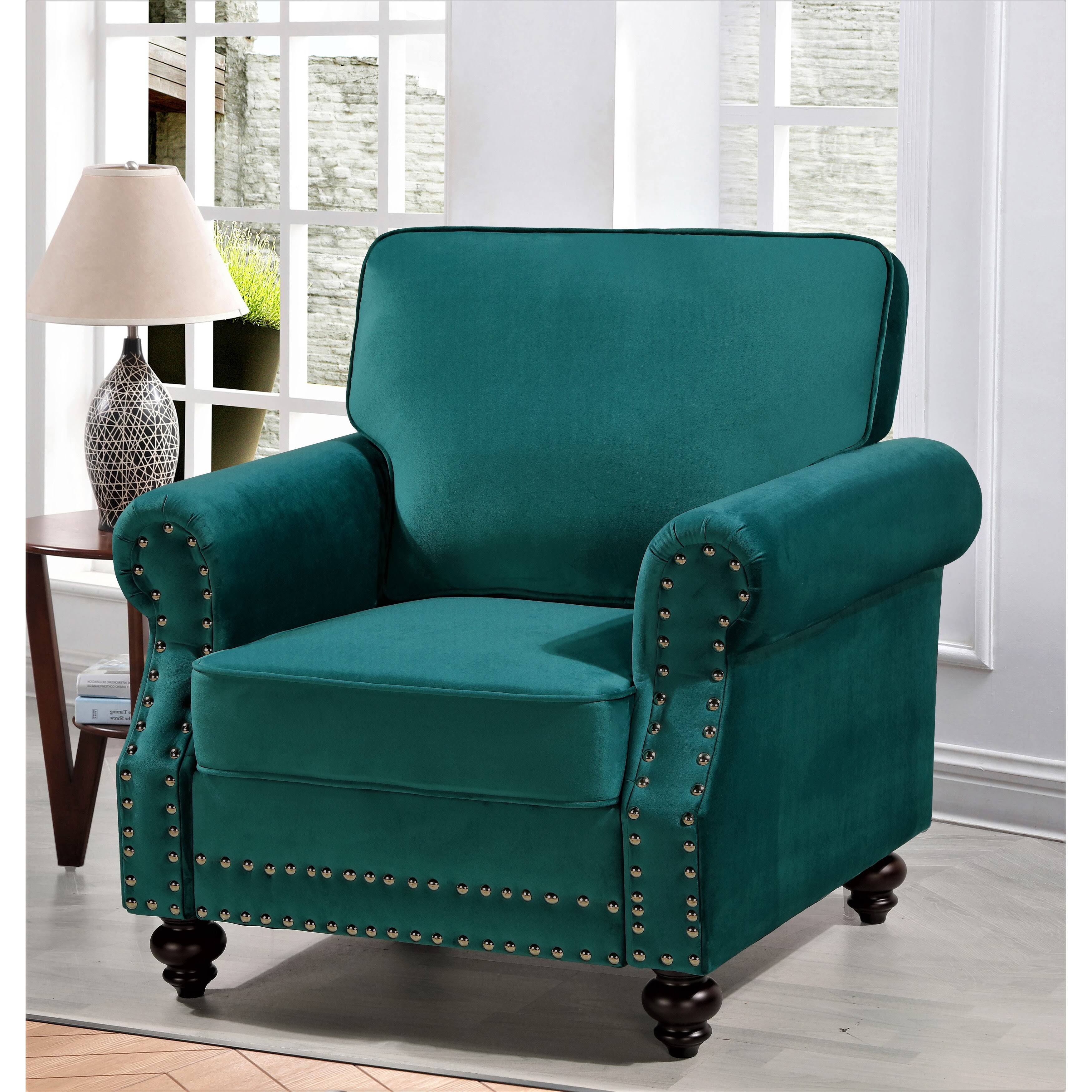 Black Velvet Nailhead Chair J5791