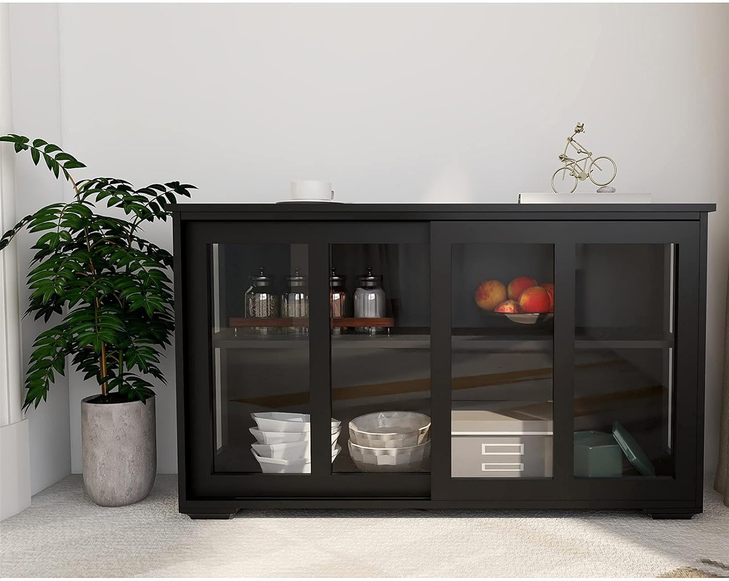 Brown Glass Door Storage Cabinet S47101