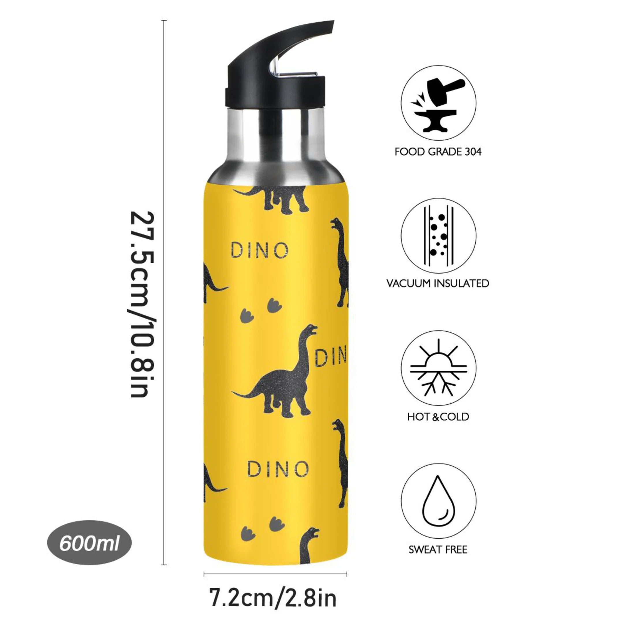 Stainless Steel Insulated Water Bottle with Straw Lid C915