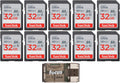 32GB 120MB/s Ultra UHS-I SDXC Memory Card 10-Pack with Card Reader Bundle W53289