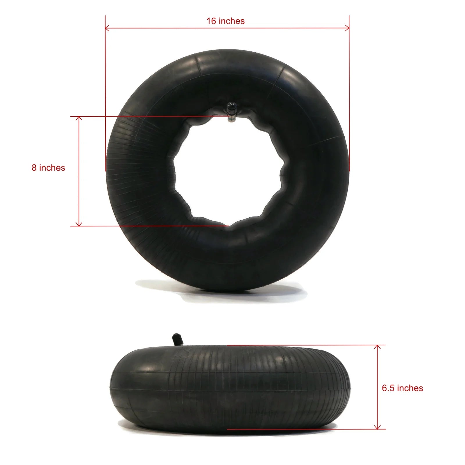 2 Tire Inner Tubes 16x6.50x8 TR13 Straight Valve Stem M43253
