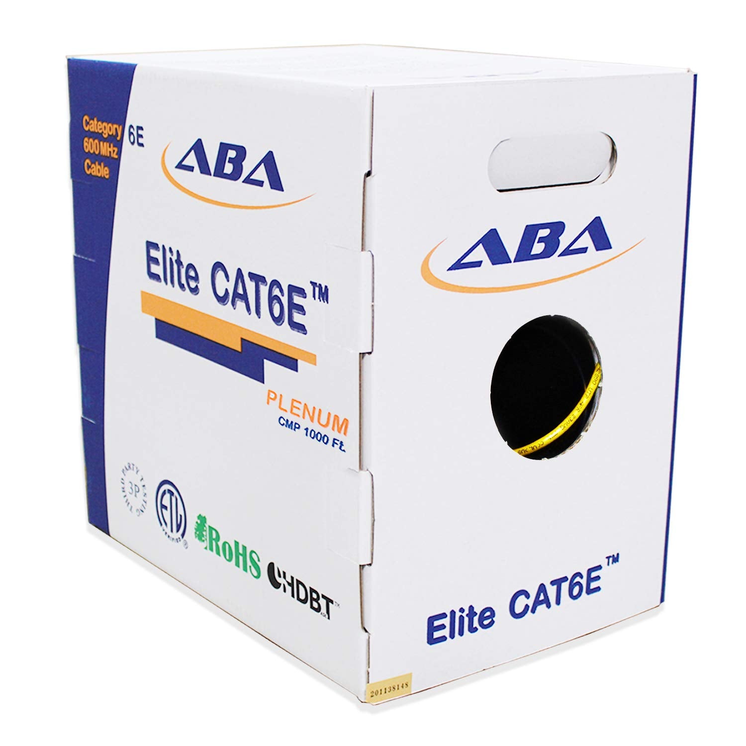 Yellow 23AWG UTP Solid Bare Copper Bulk Ethernet Cable 1000ft S719