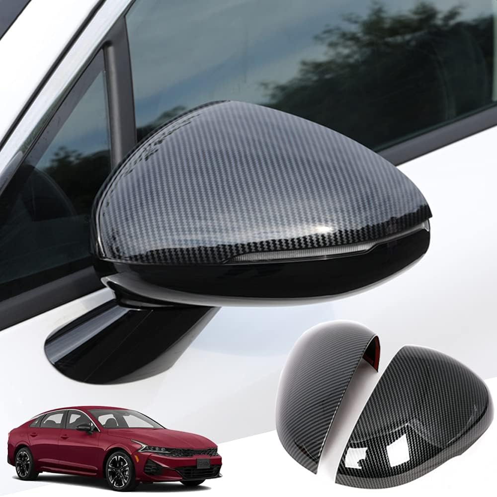 Carbon Fiber Car Side Mirror Caps 2Pcs Set for Kia New K5 S809076