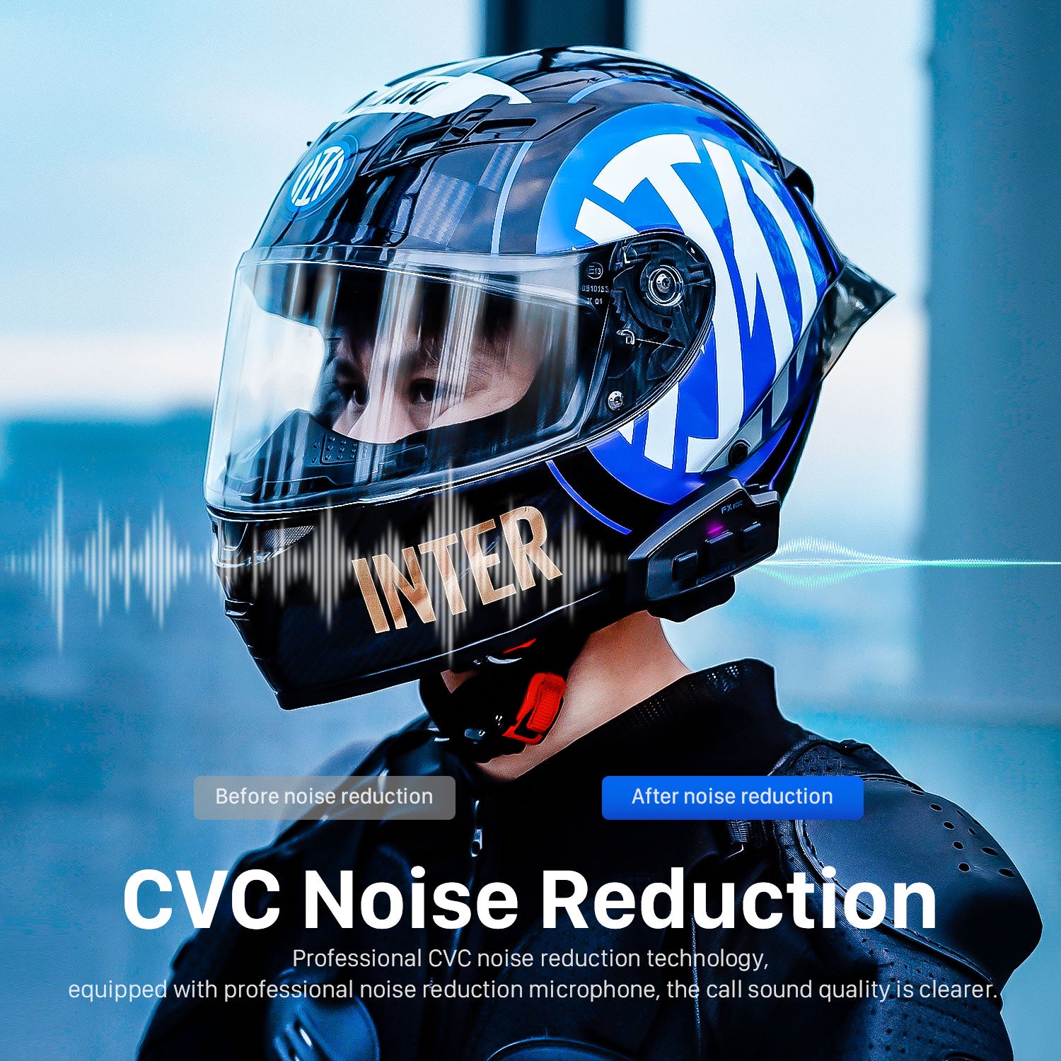 Motorcycle Bluetooth Headset Helmet Intercom Wireless Communication I63419
