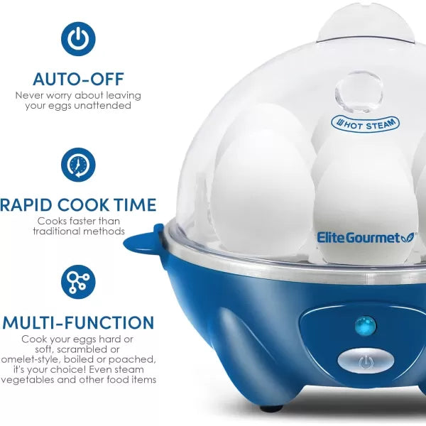 7 Egg Capacity Electric Egg Cooker with Auto Shut-Off S12854
