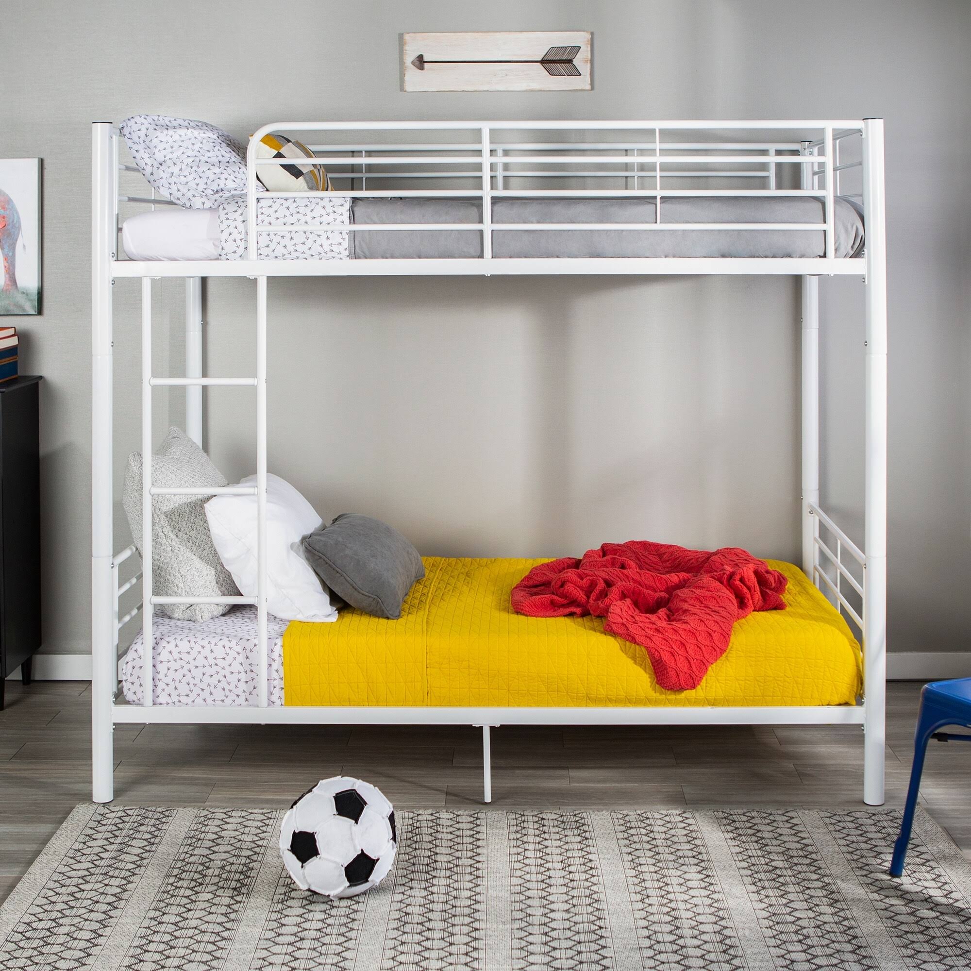 White Metal Twin Bunk Bed W440