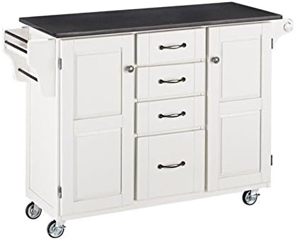 White Granite Top Kitchen Cart G6780
