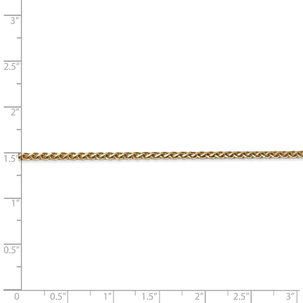 14kt Yellow Gold 1.8mm Diamond Cut Spiga Chain 24 inch Lobster Clasp X68357