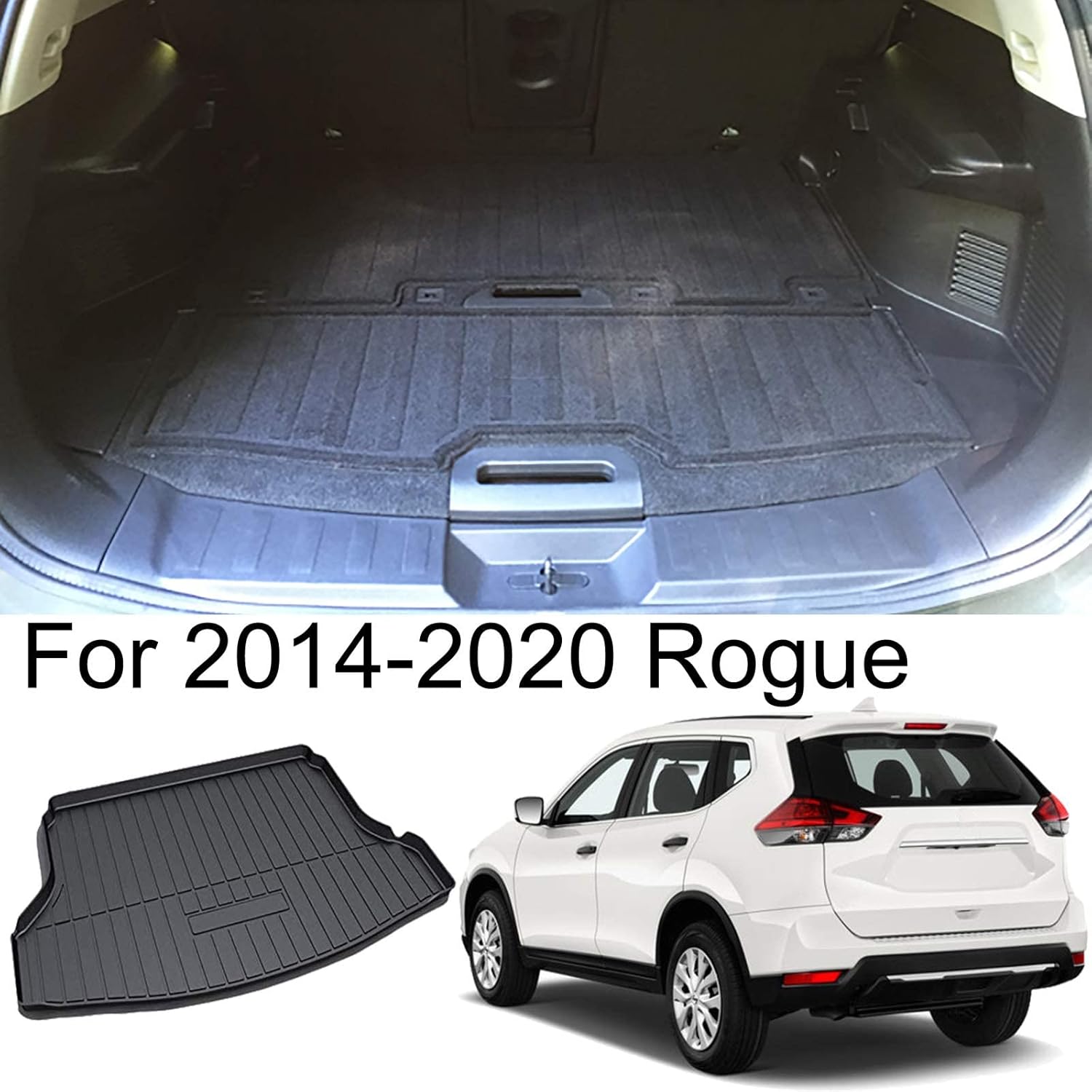 Rear Cargo Tray Trunk Floor Mat Waterproof Protector Pack of 2 F39229