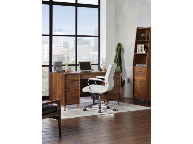 White Leather Mid-Back Chair Q5421