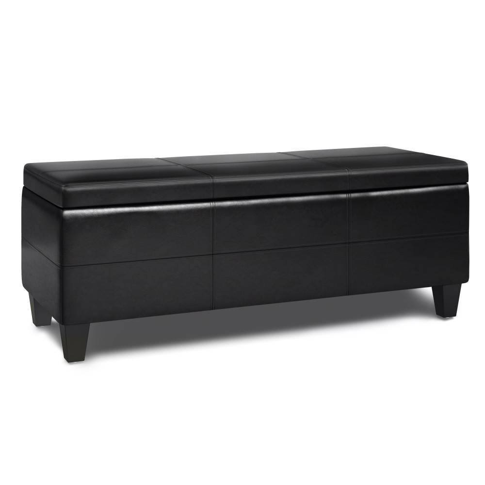 Storage Ottoman Bench Midnight Black Z163