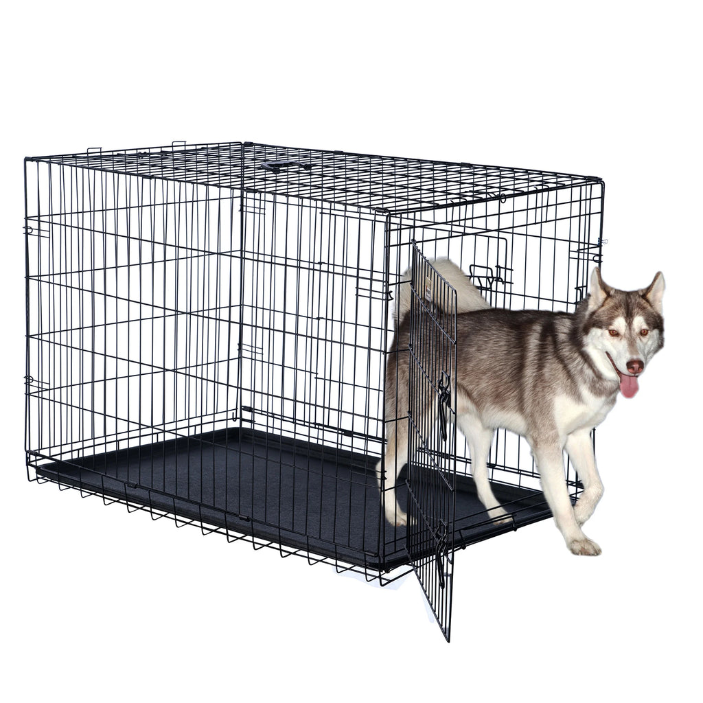 42-inch Collapsible Dog Crate with Divider Wall Panel R62258