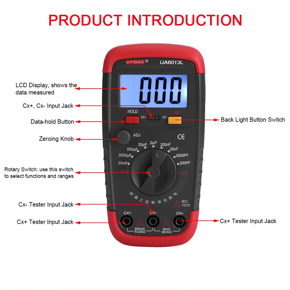 Capacitance Meter 0.1pF - 20000uF with LCD Backlight Pack of 2 O912
