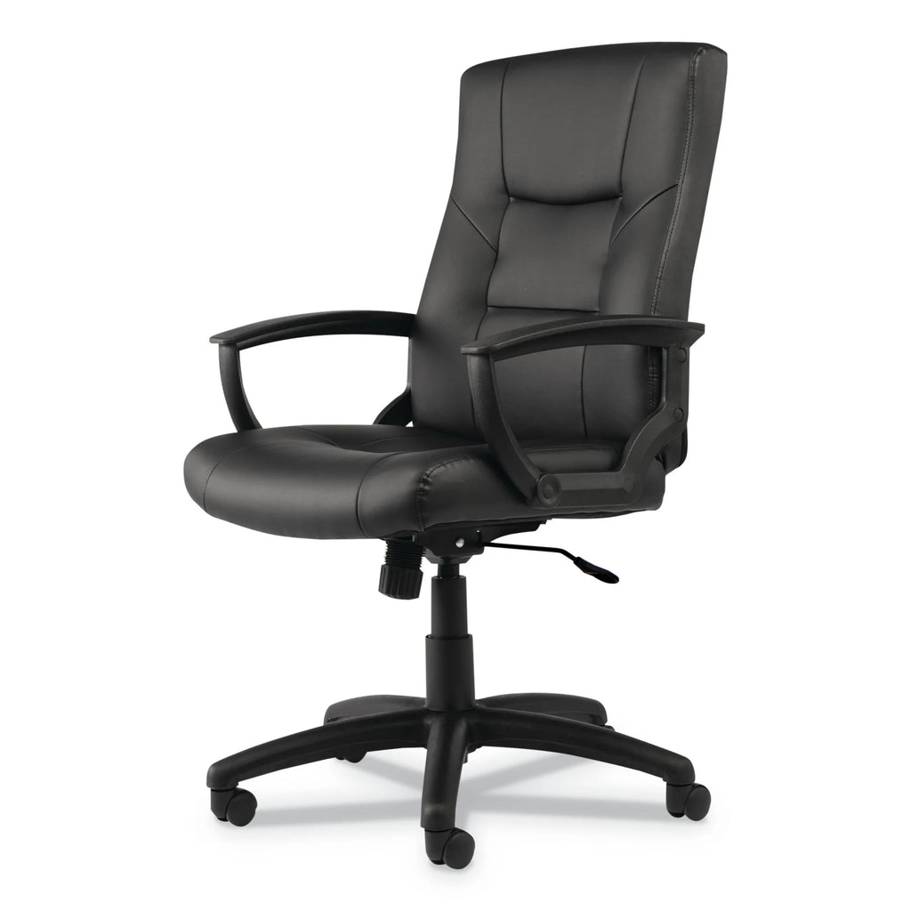 Executive High-Back Swivel/Tilt Bonded Leather Chair, Black E6553