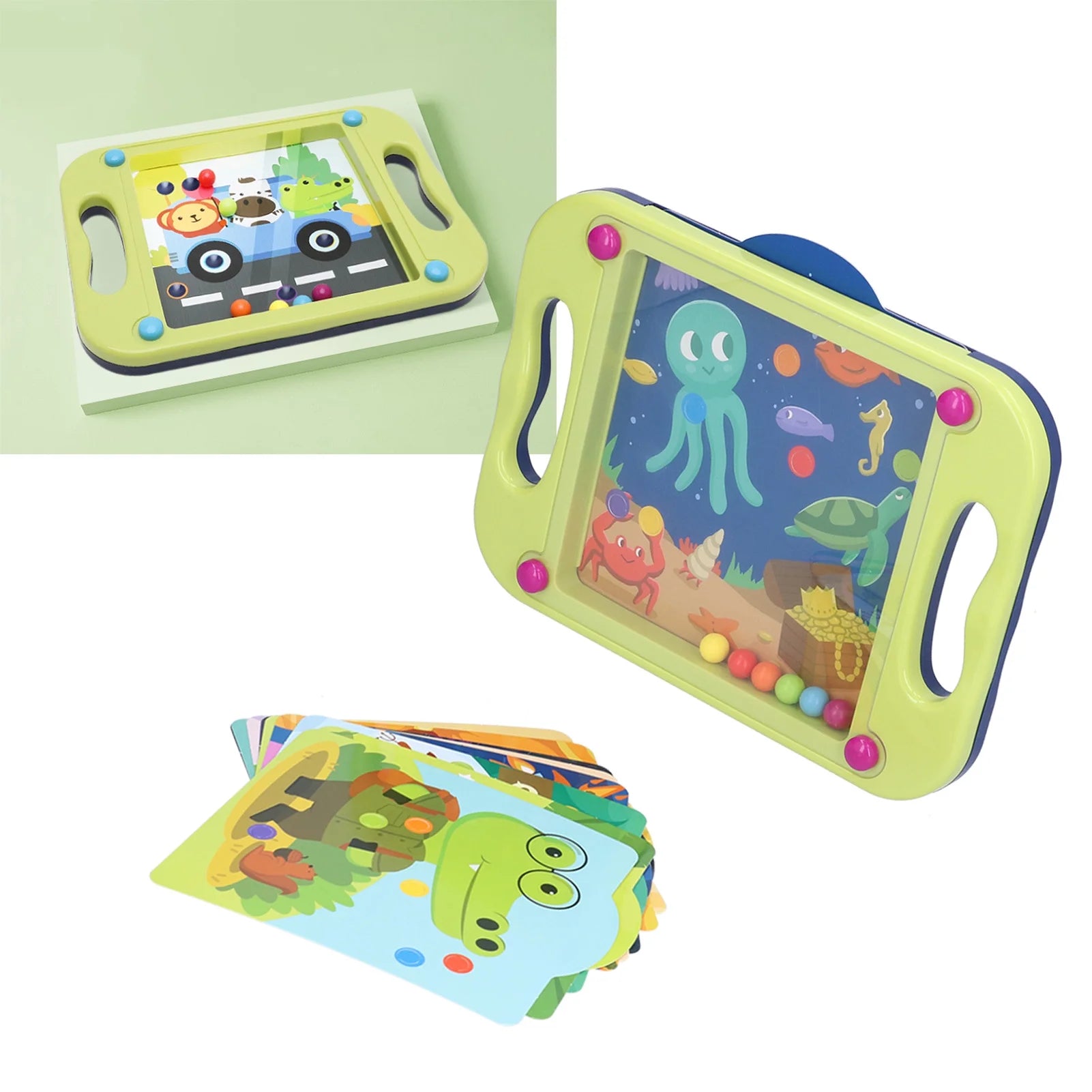 Green Plastic Bead Maze Puzzle Toy O1211
