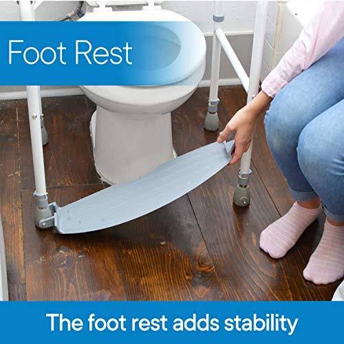 Folding Toilet Safety Frame with Adjustable Height Grab Bar I77881