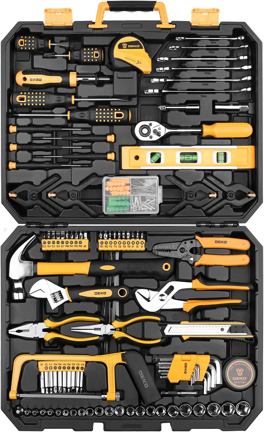 168 Piece Socket Wrench Hand Tool Kit with Plastic Toolbox E514215