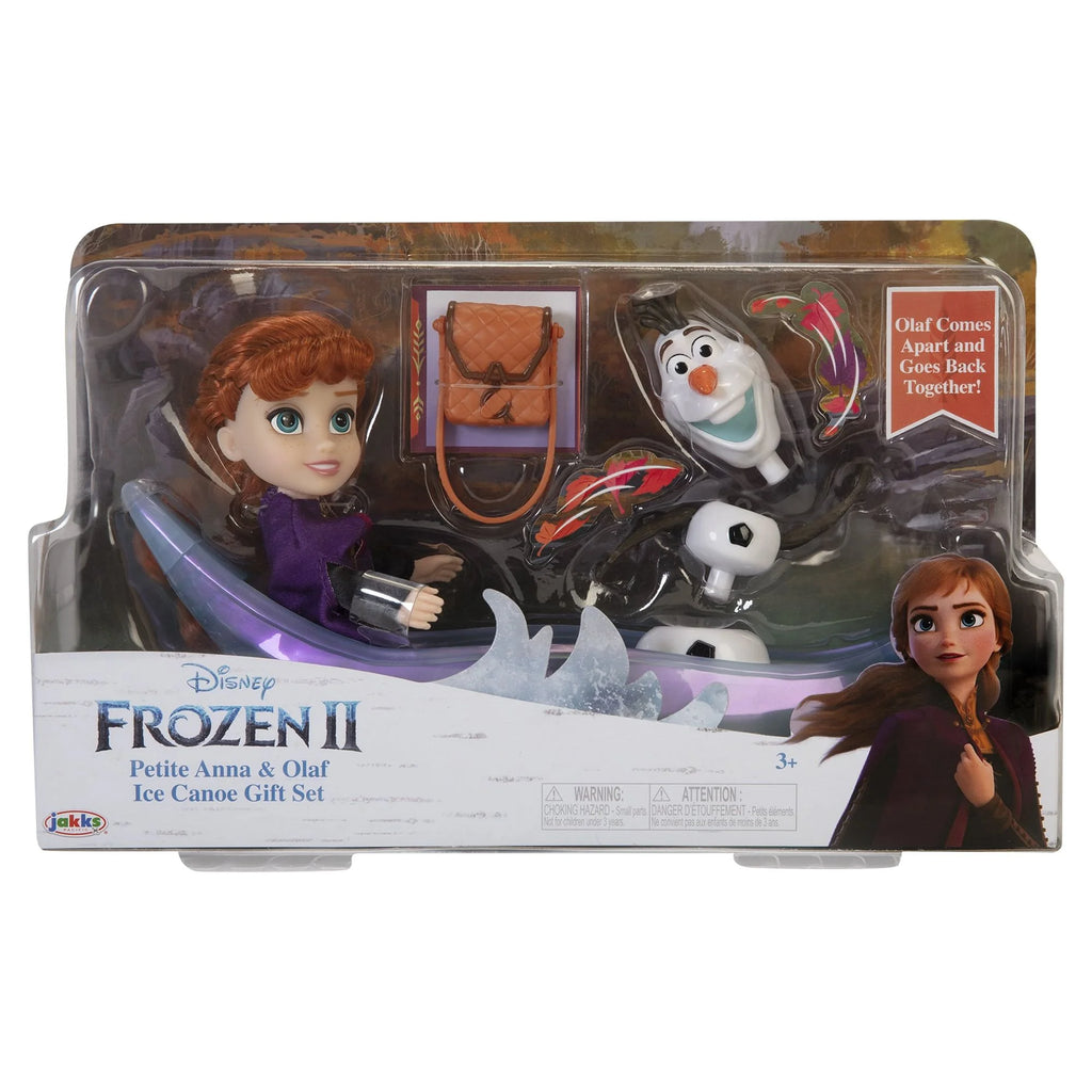 Frozen 2 Petite Princess Anna and Ice Canoe Gift Set with Anna, Olaf Dolls, 6 inches tall P162