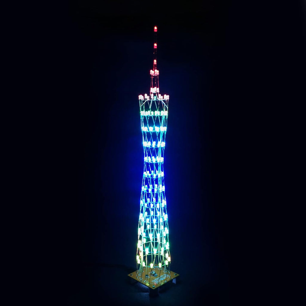 LED Tower Model DIY Electronic Kit, 12 LED Circles, Height 38cm M573489