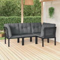 4 Piece Dark Gray Cushioned Poly Rattan Sectional Sofa Set P95129