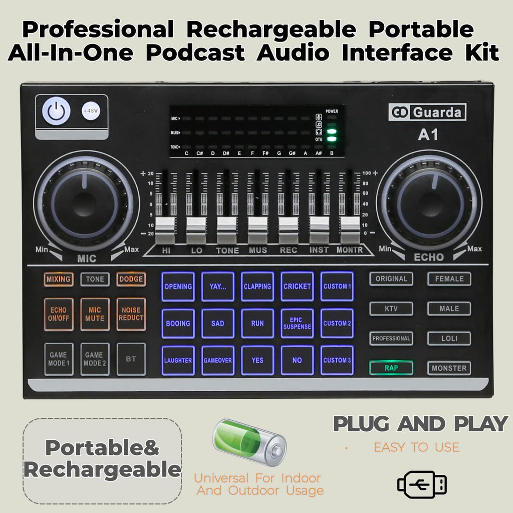 Podcast Equipment Bundle Kit with DJ Mixer and XLR Microphone F8047