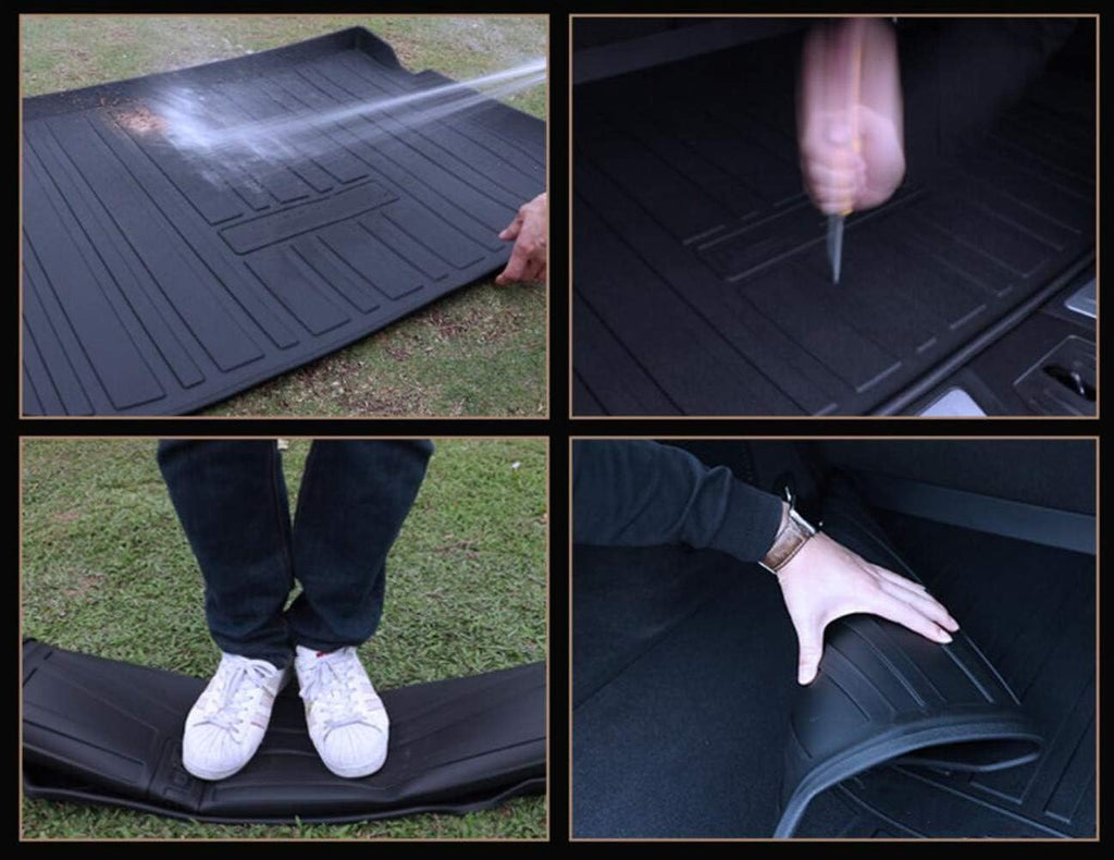 Black TPO Rear Cargo Liners Trunk Mats Pack of 2 Z278
