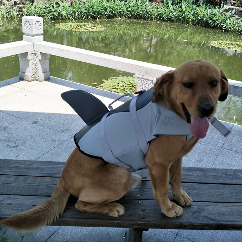 Dog Pet Shark Swimsuit Vest Pet Safety Wear Dog Swimsuit Preserver Q7770