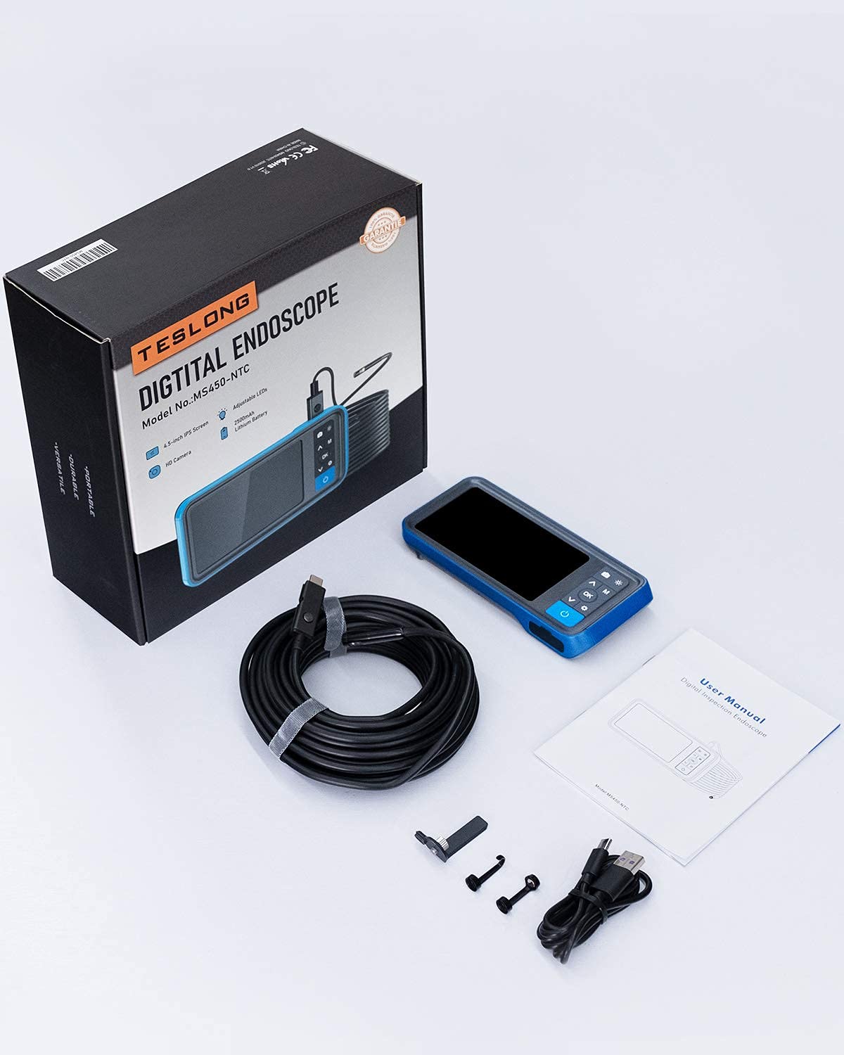 50ft Dual Lens Inspection Camera with Light, 4.5 Screen, 1080p W448882
