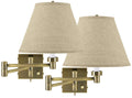 Antique Brass Swing Arm Wall Lamps, Set of 2 Y348954