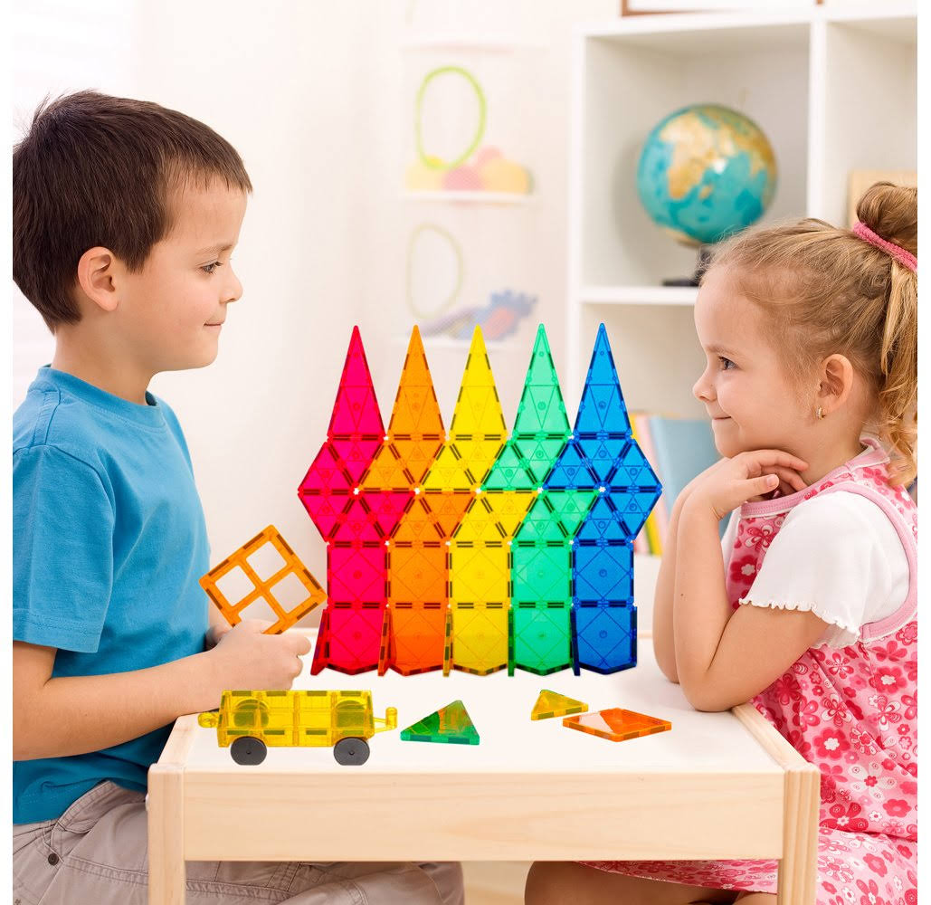 120-Piece Magnetic Tiles Set with Carrying Bag U7180