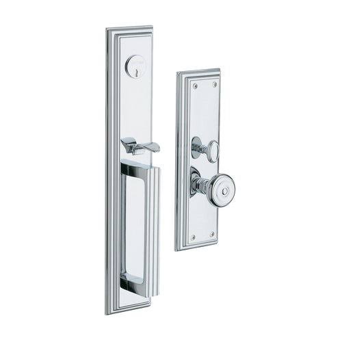 Satin Chrome Double Cylinder Mortise Handleset Trim Set F127498