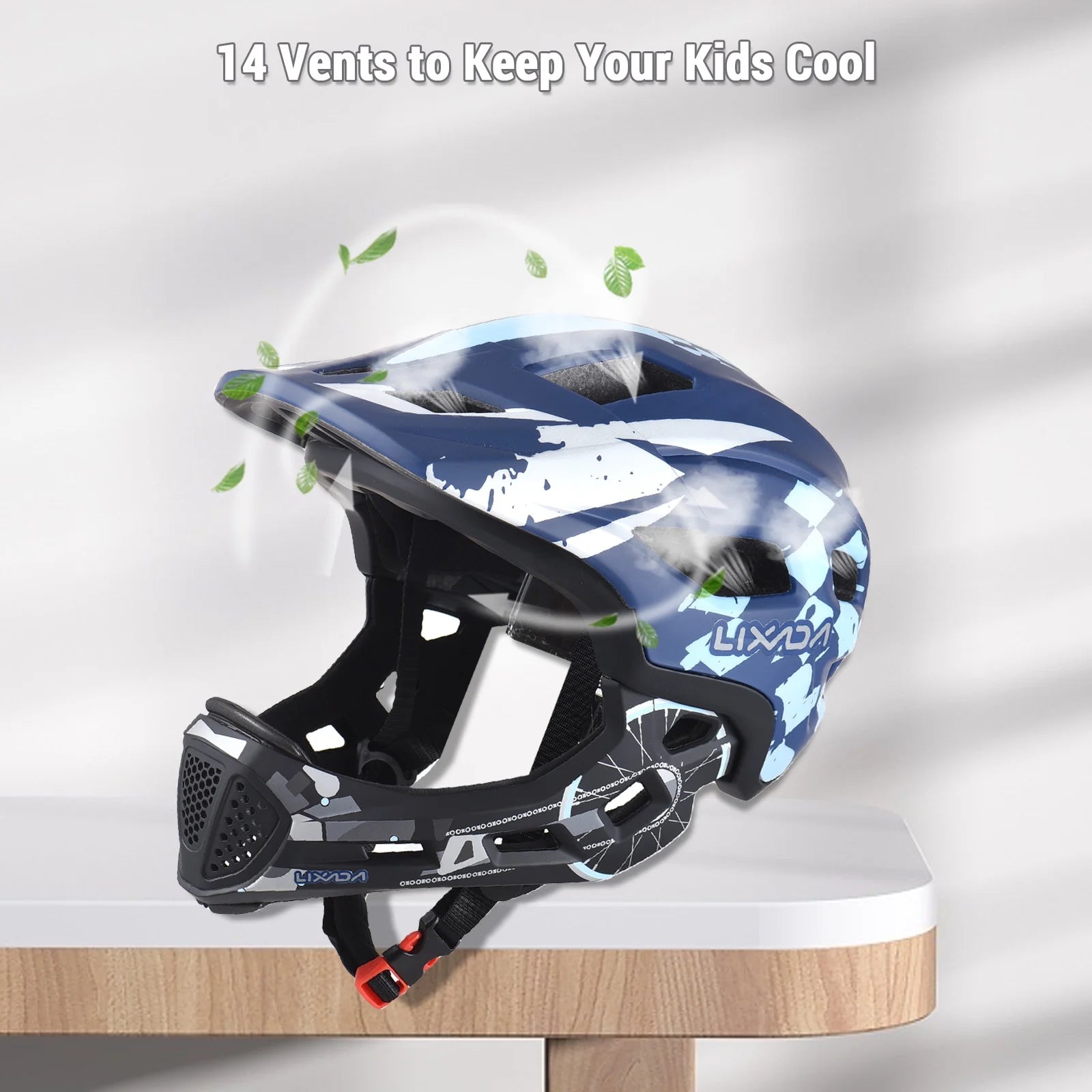 Kids Cycling Helmet Adjustable Full Face Helmet with Detachable Visor O467