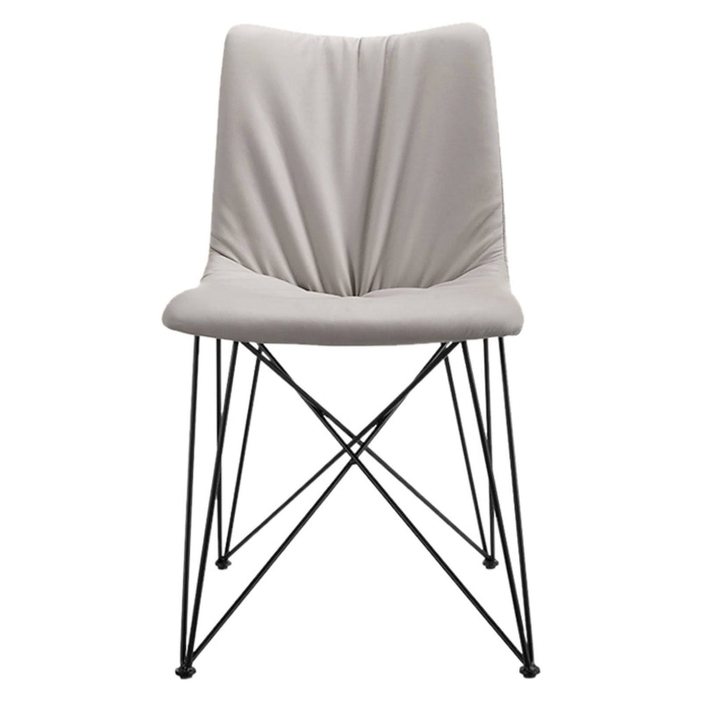 Grey Leatherette Dining Chair (Set of 2) Y171