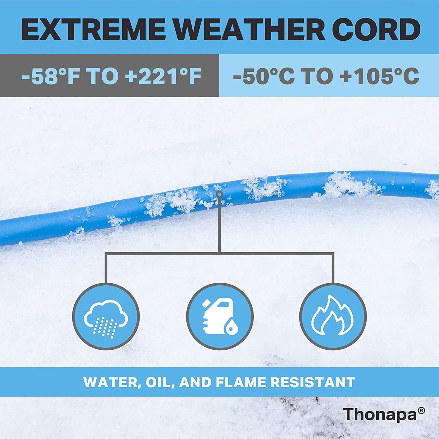 100 Ft Heavy Duty Outdoor Extension Cord with 3 Outlets D553816