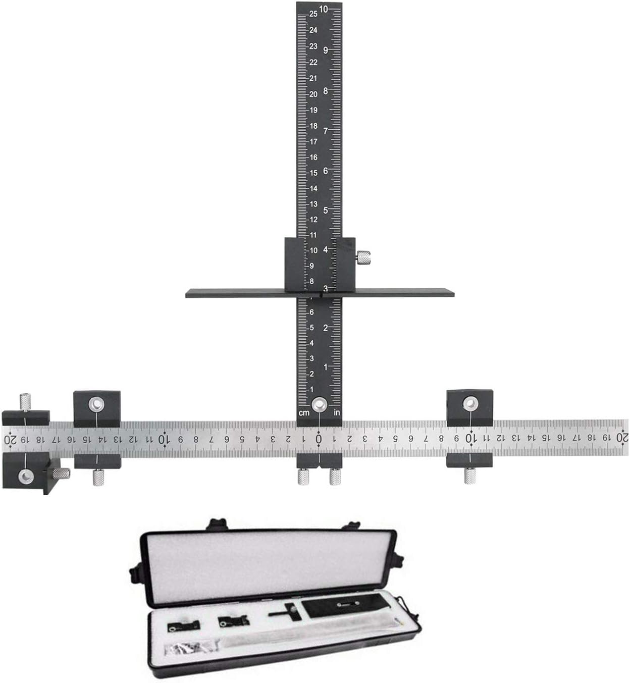 Black Stainless Steel Adjustable Drill Guide Jig Tool N27009