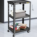 3-Shelf Steel AV Cart with Electric Power Cord U106
