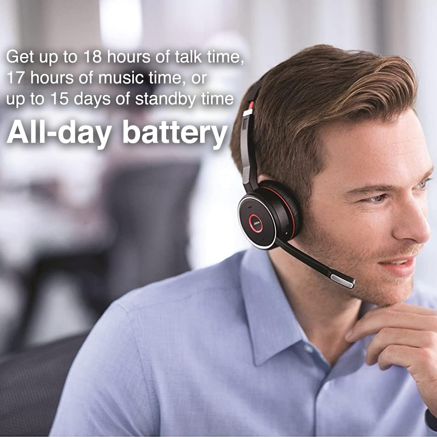 Wireless Headset with Active Noise-Cancelling Microphone and USB Adapter H84143