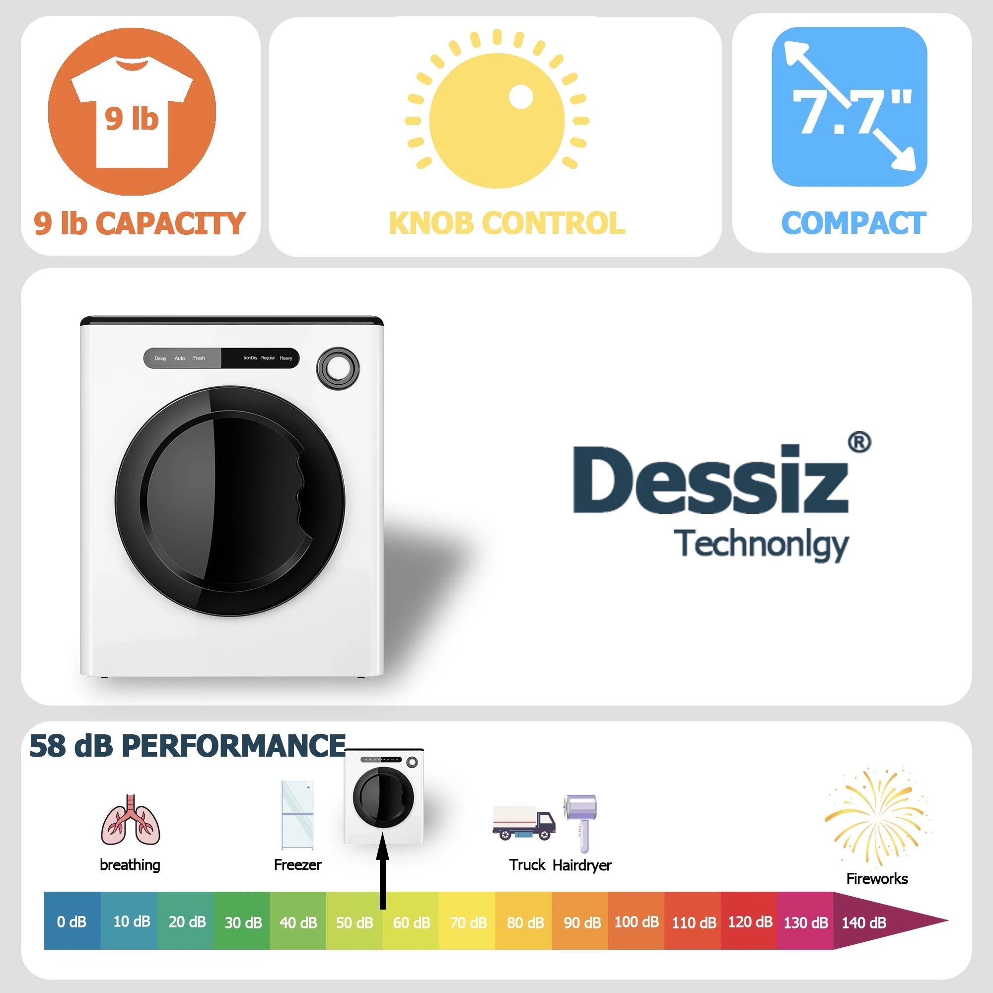 Compact Digital Laundry Dryer N53155