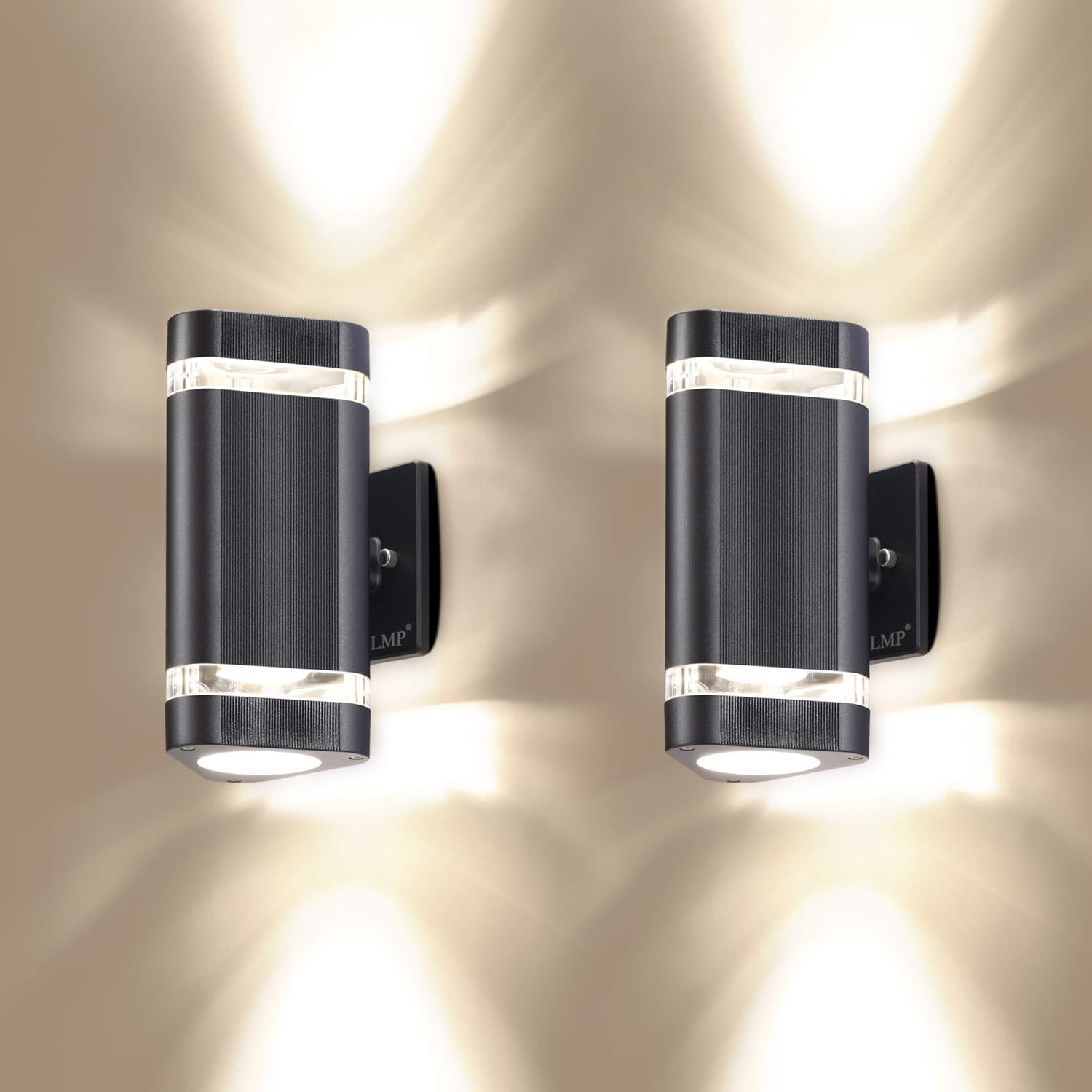 4 Pack LED Triangular Up and Down Outdoor Wall Light, Aluminum Waterproof, 3000k 5W Z190