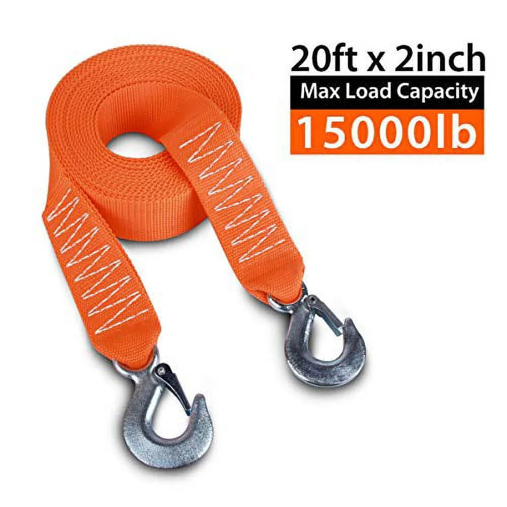 15,000LB Heavy Duty Tow Strap with Hooks M144543