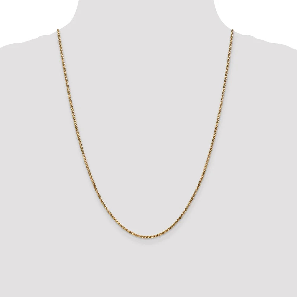 14kt Yellow Gold 1.8mm Diamond Cut Spiga Chain 24 inch Lobster Clasp X68357